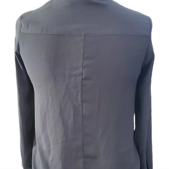 The Kooples Grey Shirt Blouse Top Diagonal Zip Front detail  1  10 uk - Picture 3 of 6